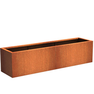 Cortenstaal plantenbak 200x50x50cm - Met bodem