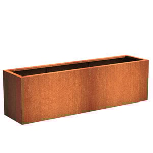 Cortenstaal plantenbak 200x50x60cm - Met bodem