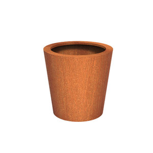 Cortenstaal plantenbak taps Ø80x80cm - Met bodem Cortenstaal plantenbak taps Ø80x80cm - Met bodem