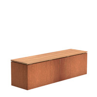 Cortenstaal sokkel + zitting 150x40x43cm