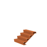 Cortenstaal trap B100xD96xH68 cm – 4 Treden