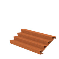 Cortenstaal trap B250xD96xH68 cm – 4 Treden