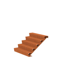 Cortenstaal trap B125xD120xH85 cm – 5 Treden