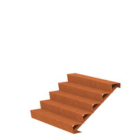 Cortenstaal trap B150xD120xH85 cm – 5 Treden