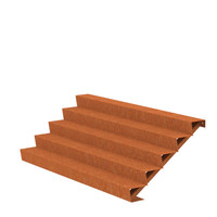Cortenstaal trap B250xD120xH85 cm – 5 Treden
