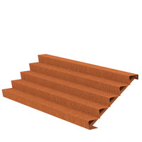 Cortenstaal trap B300xD120xH85 cm – 5 Treden