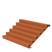 Cortenstaal trap B250xD144xH102 cm – 6 Treden