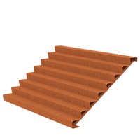 Cortenstaal trap B300xD192xH136 cm – 8 Treden