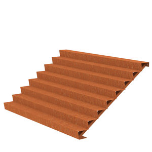 Cortenstaal trap B300xD192xH136 cm – 8 Treden