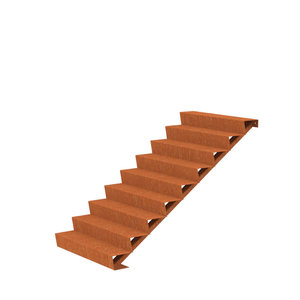 Cortenstaal trap B125xD216xH153 cm – 9 Treden