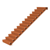 Cortenstaal trap B100xD336xH238 cm – 14 Treden