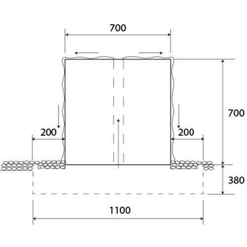 Aluminium waterblok 70x70x70cm