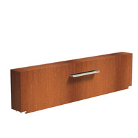 Cortenstaal vijvermuur vast 250x25x60cm