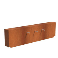 Cortenstaal vijvermuur vast 250x25x60cm