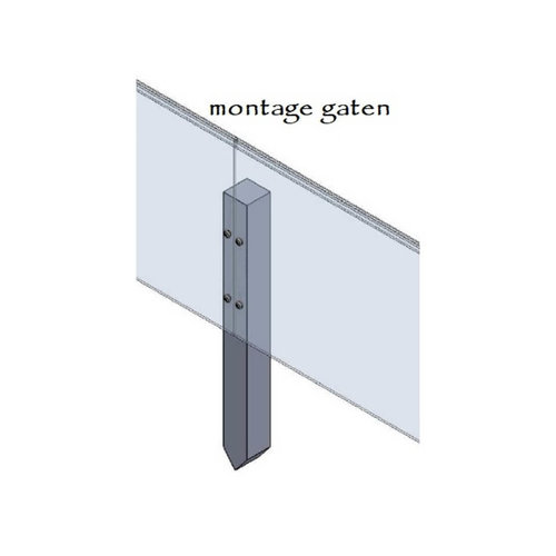 Cortenstaal kantopsluiting recht 90° hoek 30x30x0,2x20cm