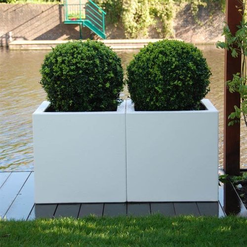 Polyester plantenbak hoogglans 70x70x70cm - Met bodem