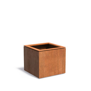Cortenstaal plantenbak 'Domus' 70x70x60cm - Met bodem