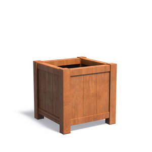 Cortenstaal plantenbak 'York' 80x80x80cm - Met bodem