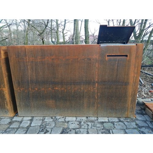 Cortenstaal brievenbus wand 'Case' R Cortenstaal brievenbus wand 'Case' R