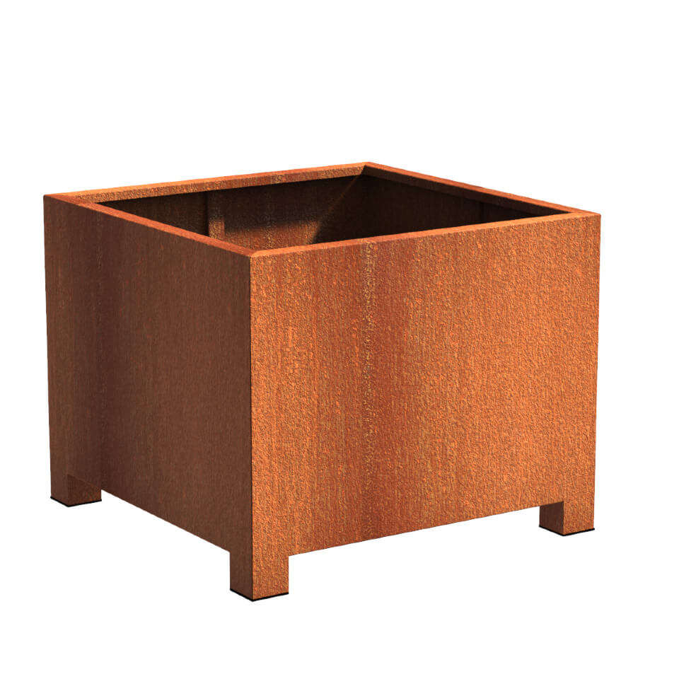 Cortenstaal Plantenbak Met Poten 100x100x80cm HetTuinstel nl cortenstaal-plantenbak-met-poten-100x100x80cm-hettuinstel-nl