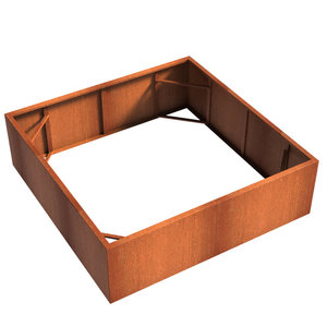 Cortenstaal plantenbak 200x200x60cm - Zonder bodem Cortenstaal plantenbak 200x200x60cm - Zonder bodem