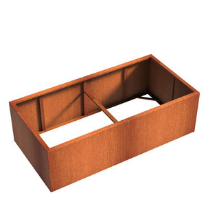 HTDesign (Eigen merk) Cortenstaal plantenbak 200x100x60cm - Zonder bodem