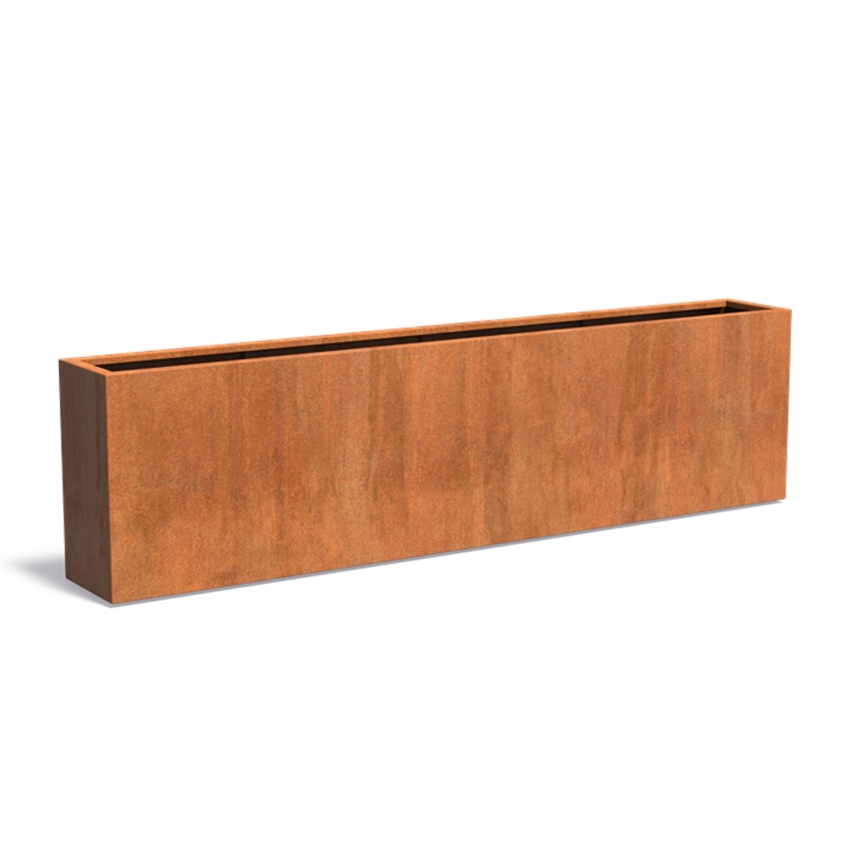 Cortenstaal Plantenbak Met Bodem 300x40x80cm HetTuinstel nl cortenstaal-plantenbak-met-bodem-300x40x80cm-hettuinstel-nl