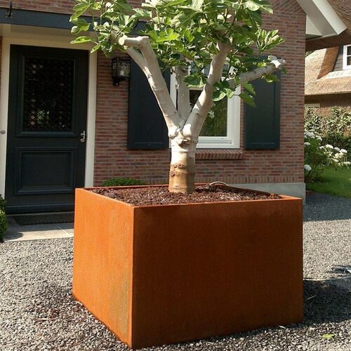 Cortenstaal plantenbak 200x100x80cm - Met bodem