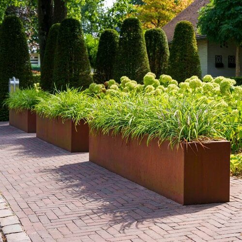 Cortenstaal plantenbak 200x100x80cm - Met bodem