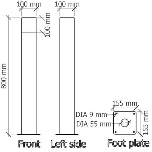 Cortenstaal staande lamp pillar DOWN 230V - Small