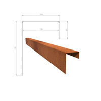Cortenstaal u-profiel 230x10,4x15cm