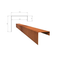 Cortenstaal u-profiel 230x15,4x15cm