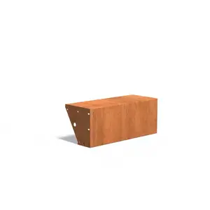 Cortenstaal met zitrand 100x40x40cm