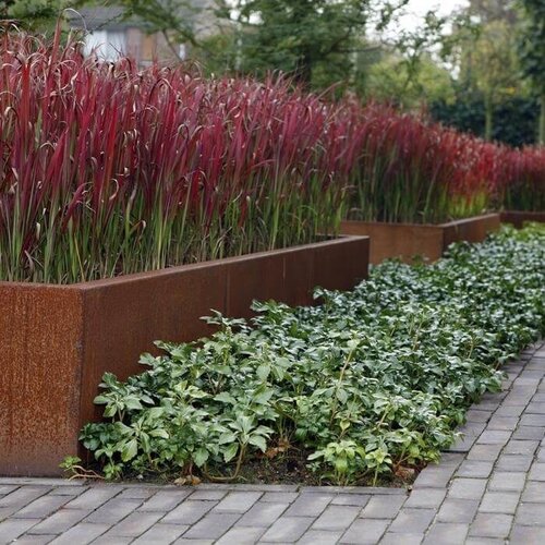 Cortenstaal keerwand buitenbocht 150x150x50cm