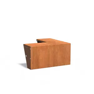 Cortenstaal met zitrand 100x100x50cm