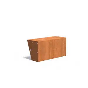 Cortenstaal met zitrand 100x40x50cm