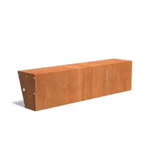 Cortenstaal met zitrand 200x40x50cm