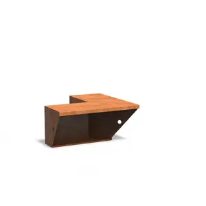 Cortenstaal met zitrand 50x50x40cm