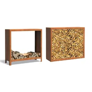 HTDesign (Eigen merk) Cortenstaal houtopslag 120x40x100cm HTDesign (Eigen merk) Cortenstaal houtopslag 120x40x100cm