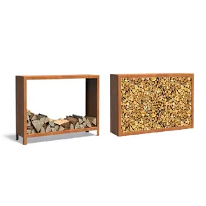 HTDesign (Eigen merk) Cortenstaal houtopslag 150x40x100cm HTDesign (Eigen merk) Cortenstaal houtopslag 150x40x100cm