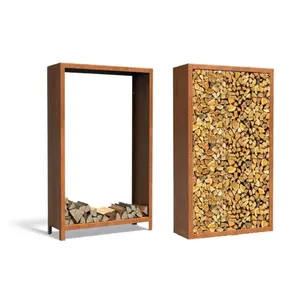 HTDesign (Eigen merk) Cortenstaal houtopslag 120x40x180cm HTDesign (Eigen merk) Cortenstaal houtopslag 120x40x180cm