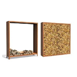 HTDesign (Eigen merk) Cortenstaal houtopslag 180x40x180cm HTDesign (Eigen merk) Cortenstaal houtopslag 180x40x180cm