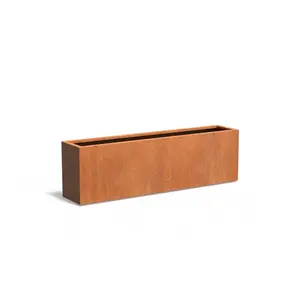 Cortenstaal plantenbak 200x40x60cm - Met bodem