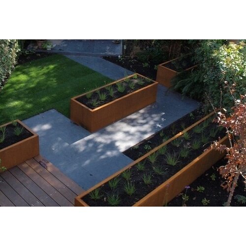 Cortenstaal plantenbak 120x40x60cm - Met bodem