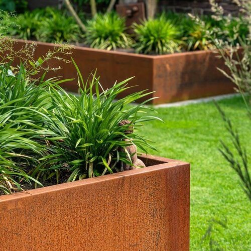 Cortenstaal plantenbak 80x40x60cm - Met bodem