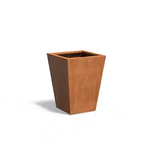 Cortenstaal plantenbak taps 60x60x80cm - Met bodem