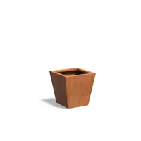 Cortenstaal plantenbak taps 50x50x50cm - Met bodem