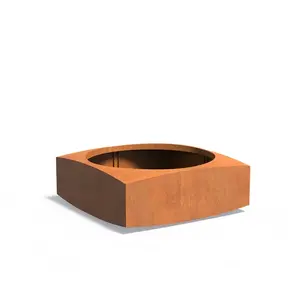 Cortenstaal plantenbak 120x120x45cm - Met bodem