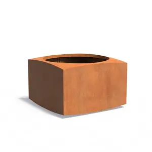 Cortenstaal plantenbak 120x120x80cm - Met bodem