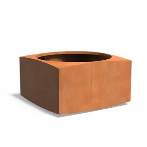 Cortenstaal plantenbak 140x140x80cm - Met bodem